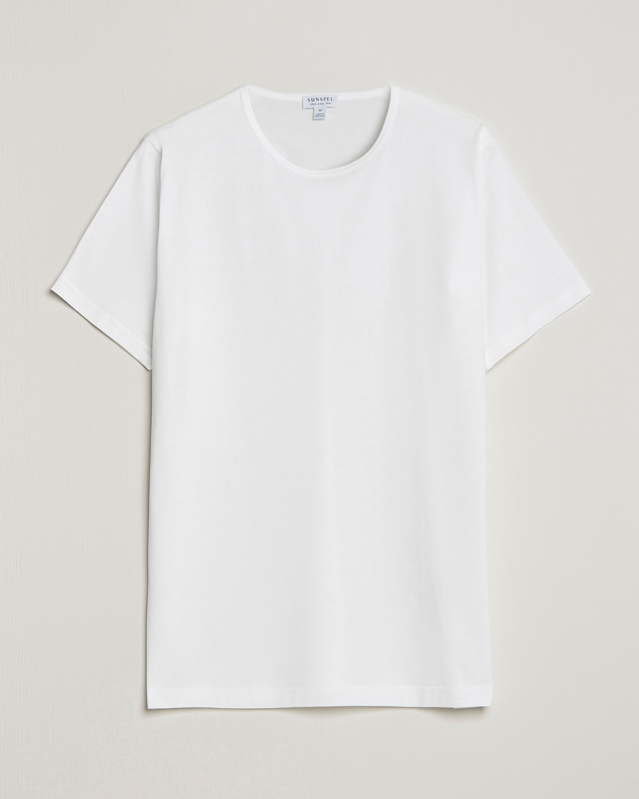 Sunspel Superfine Cotton Crew Neck T-Shirt White
