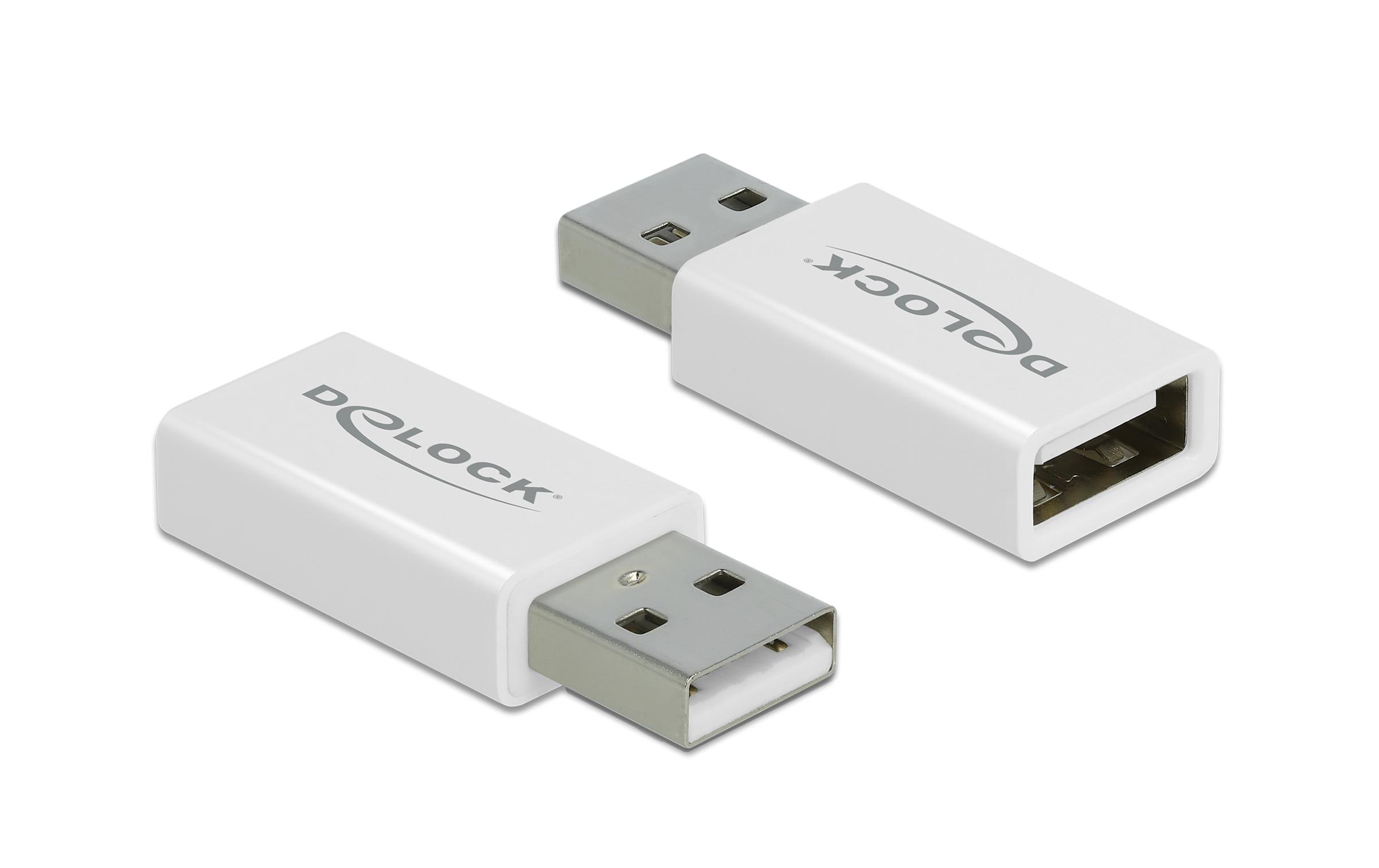 USB-Adapter 2.0, Datenblocker USB-A Stecker - USB-A BuchseDelock USB 2.0 Adapter Typ-A Stecker zu Typ-A Buchse Datenblocker