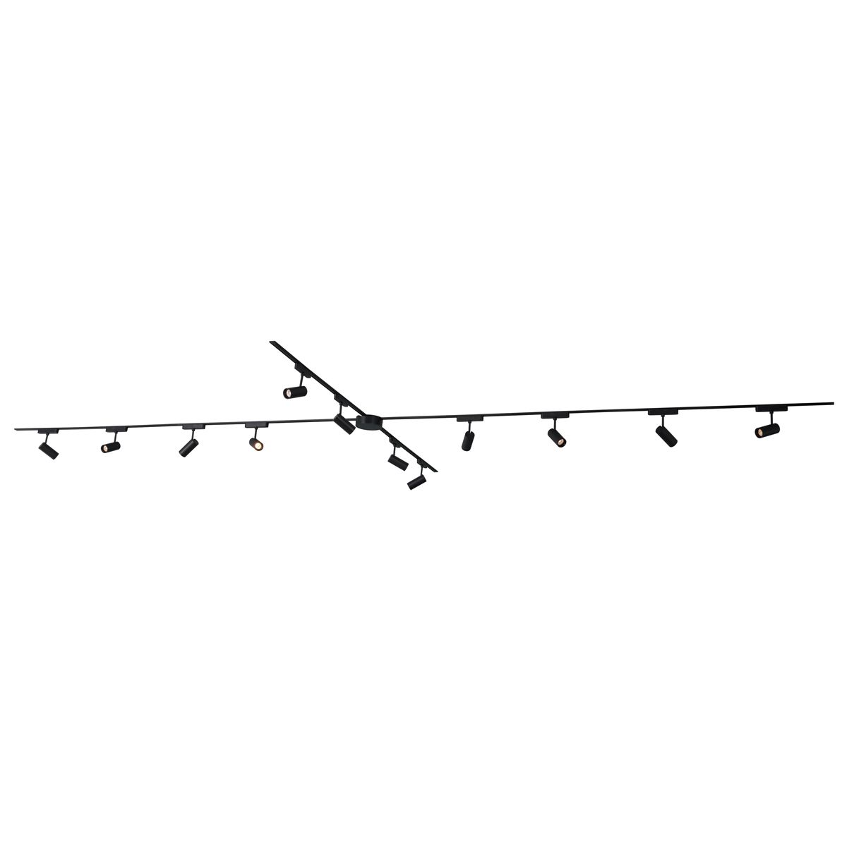 Modern railsysteem met 12 spots zwart 1-fase 600 cm - Magnetic Gert