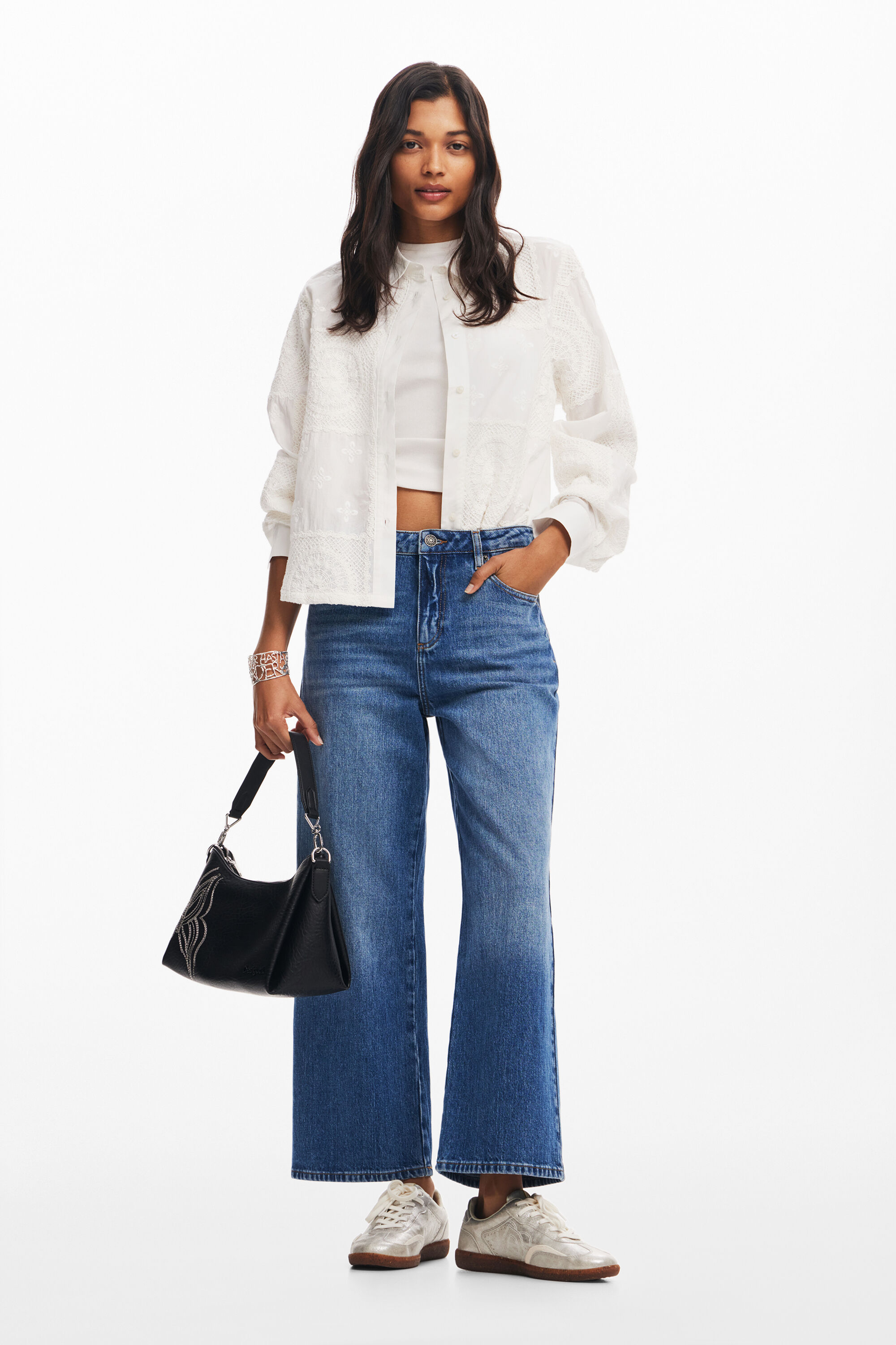 calça jeans culote