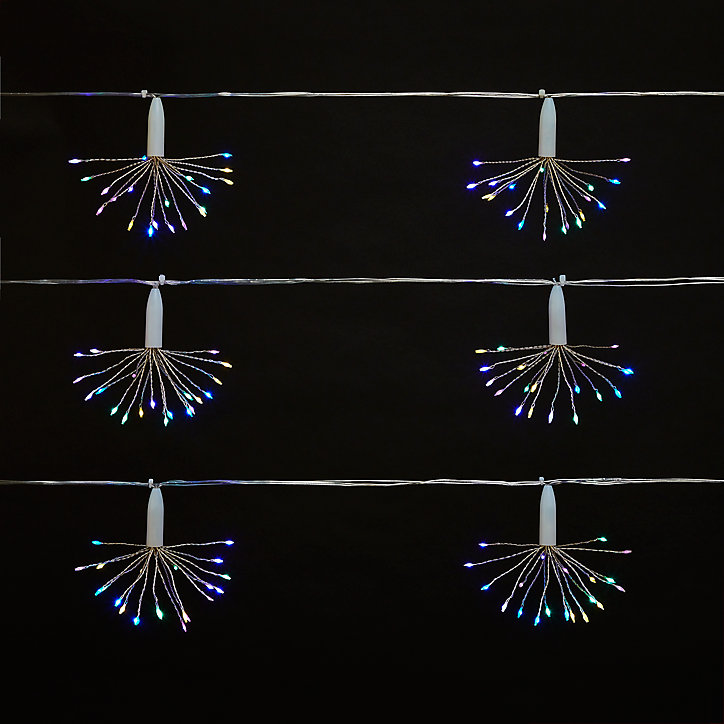 Guirlande lumineuse LED intérieure multicolore câble transparent 8 fonctions 3 m