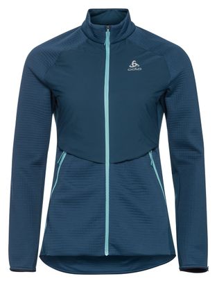 Polaire Thermique Zippé Odlo Sesvenna Hybrid S-Thermic Bleu Femme