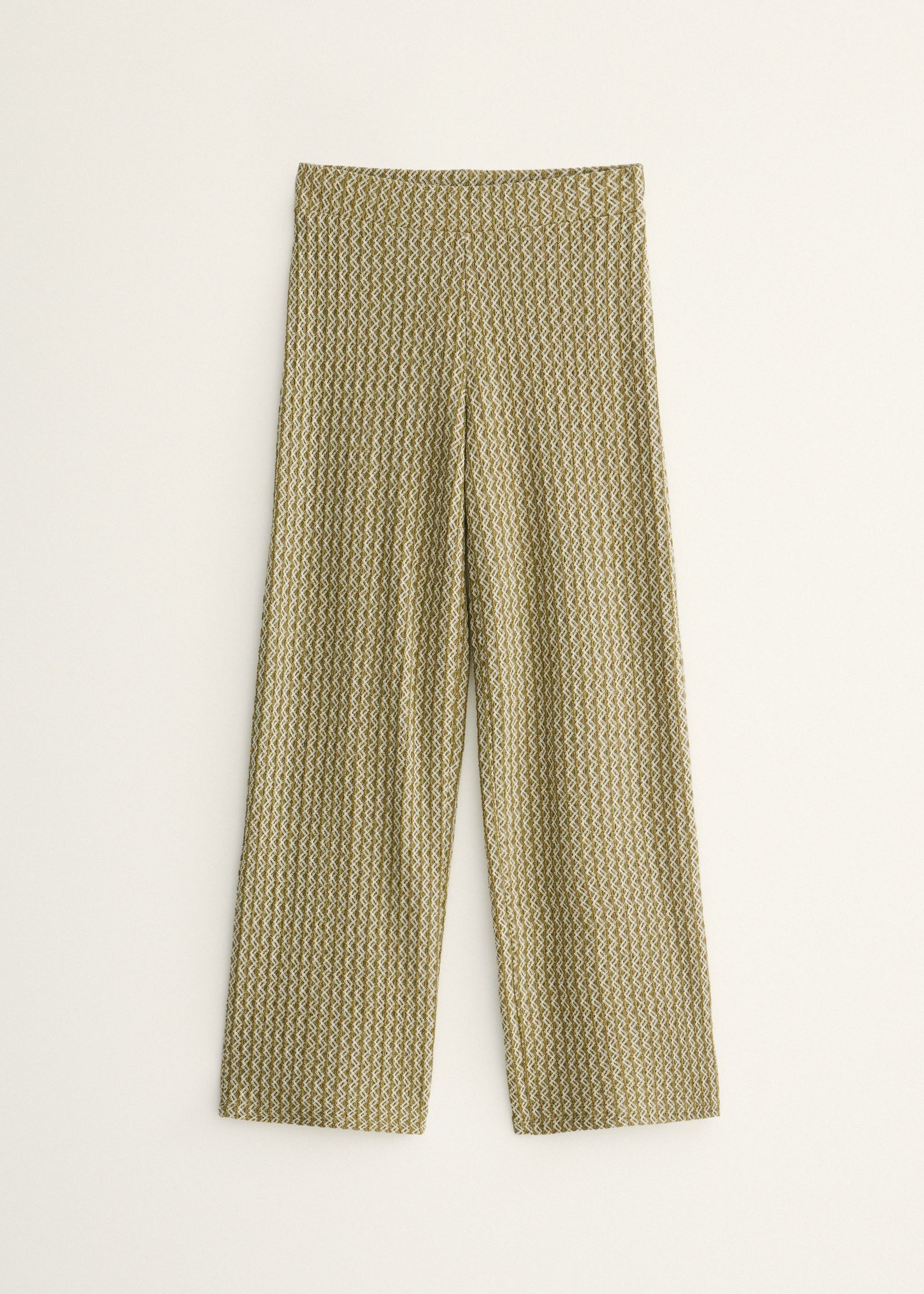 Wijde broek met structuur
