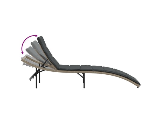VIDAXL - Bain de soleil Chaises longues lot de 2 avec table gris clair résine tress...