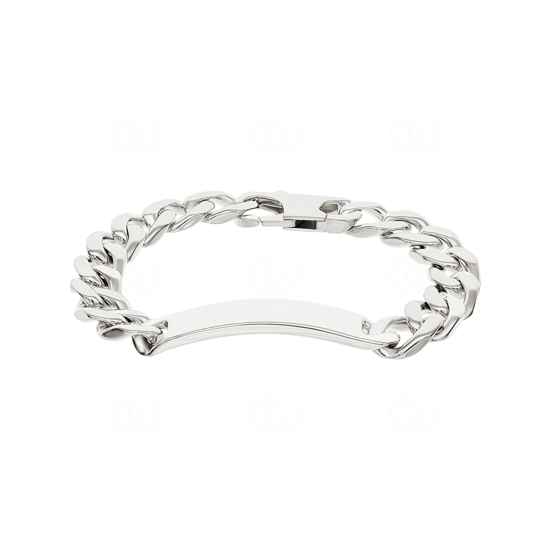 Gravurarmband Panzer 4-seitig 925 Silber rhodiniert 11.0mm