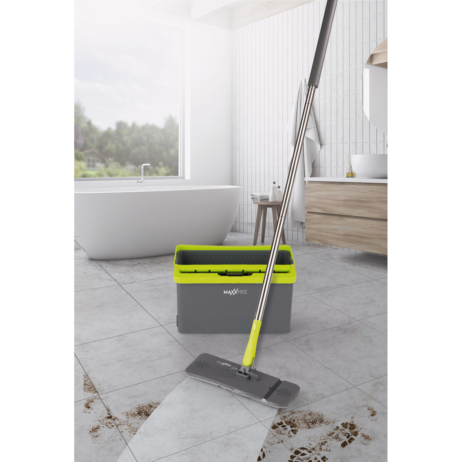 MAXXMEE Wischsystem Flat-Mopp Basic 5l