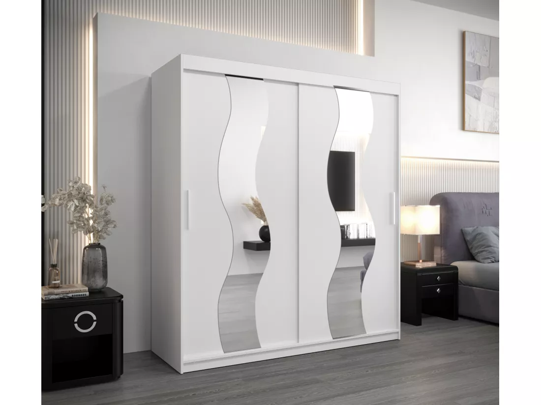 Armoire Sewilla À Portes Coulissantes 200/180/62 2 portes (Blanc/Blanc)