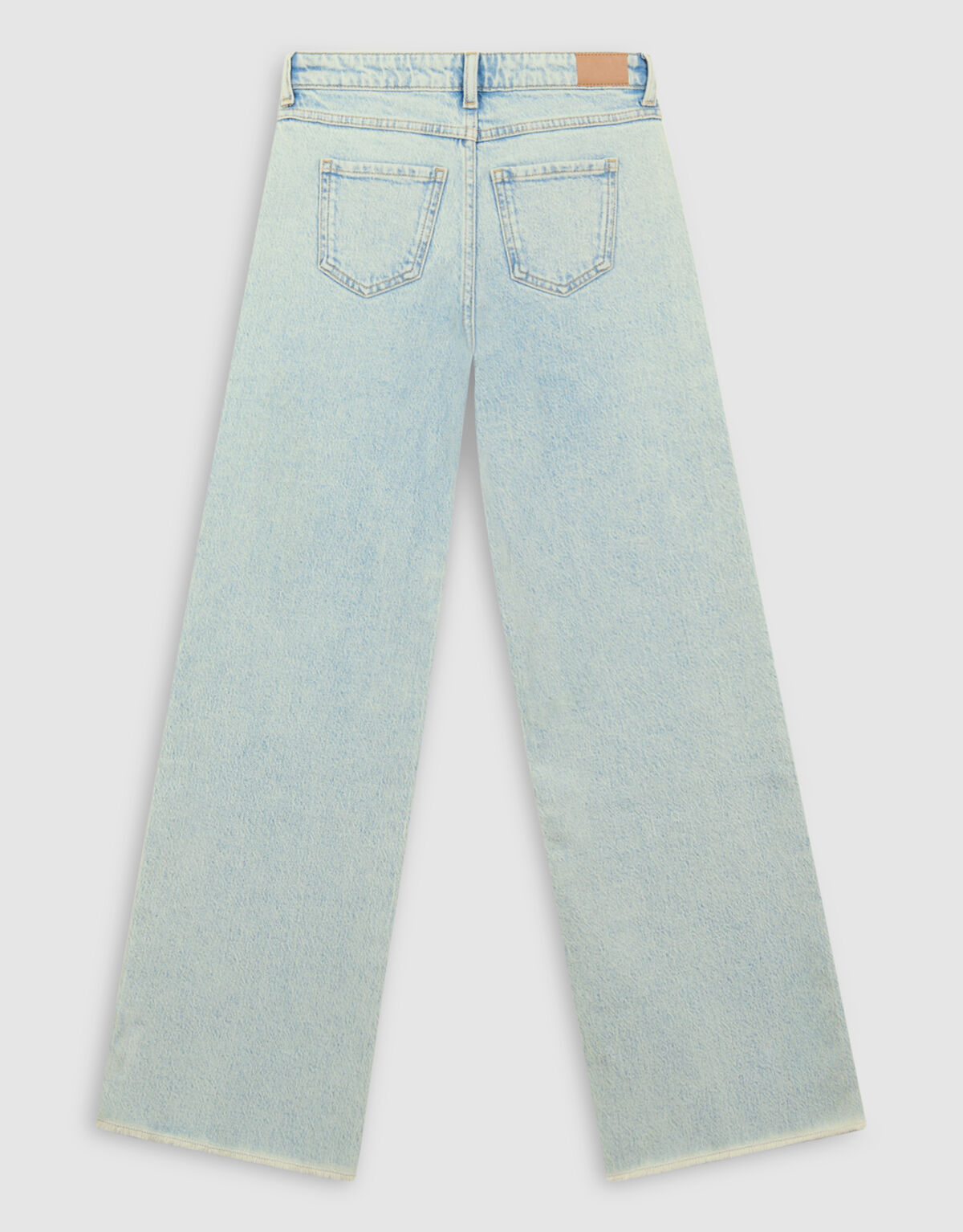 Studs Wide Leg Fit Jeans Bleached