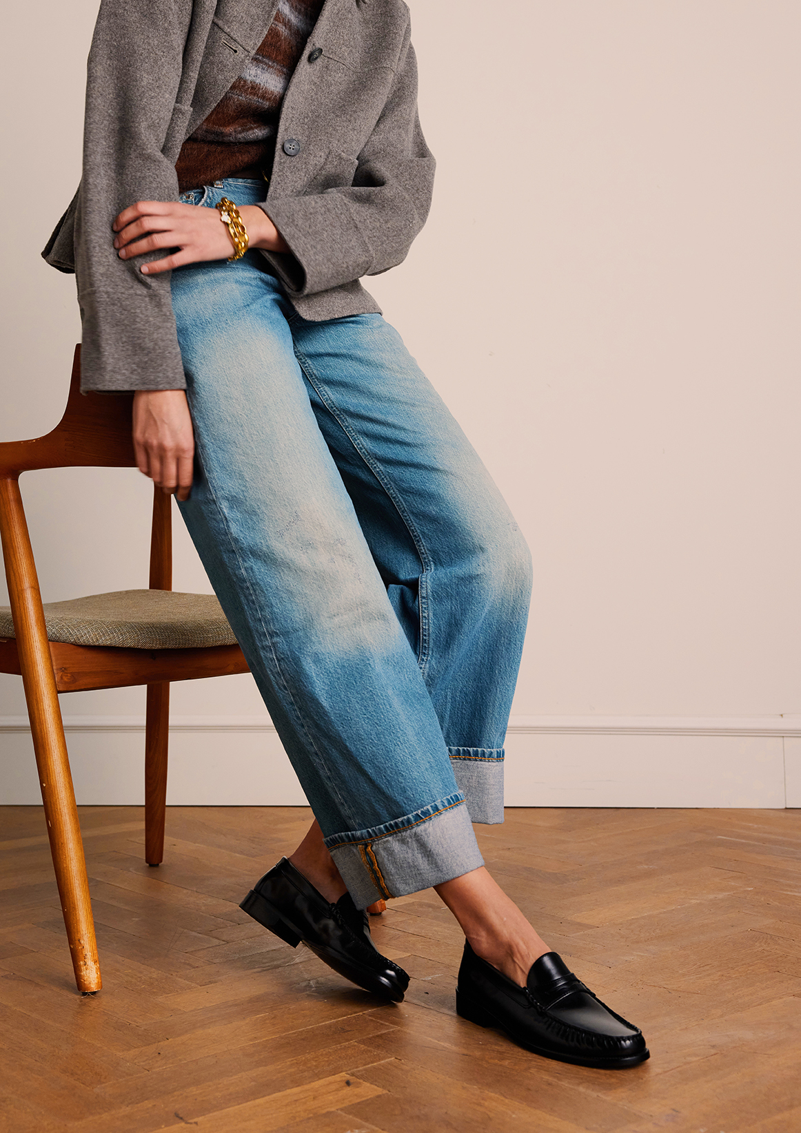 Zwarte leren loafers