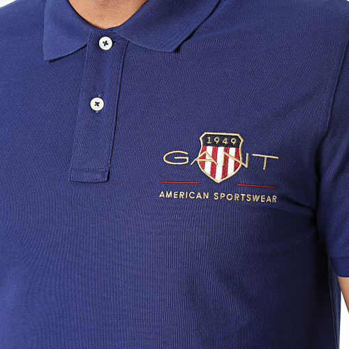 Polo Manches Courtes Archive Shield Pique 2002014 Bleu Marine