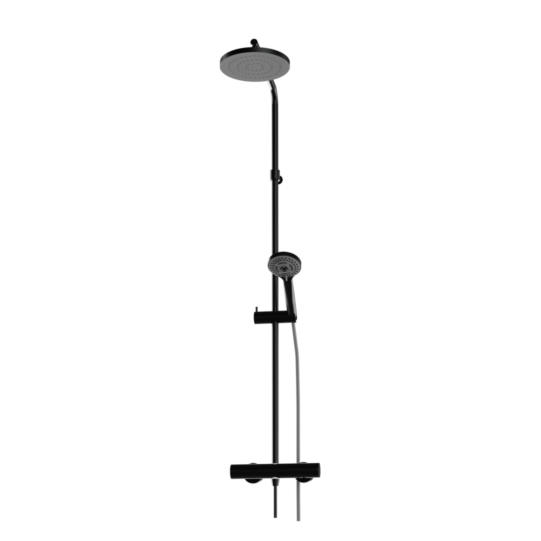 Plieger New Way opbouw regendouche compleet 25cm zwart mat