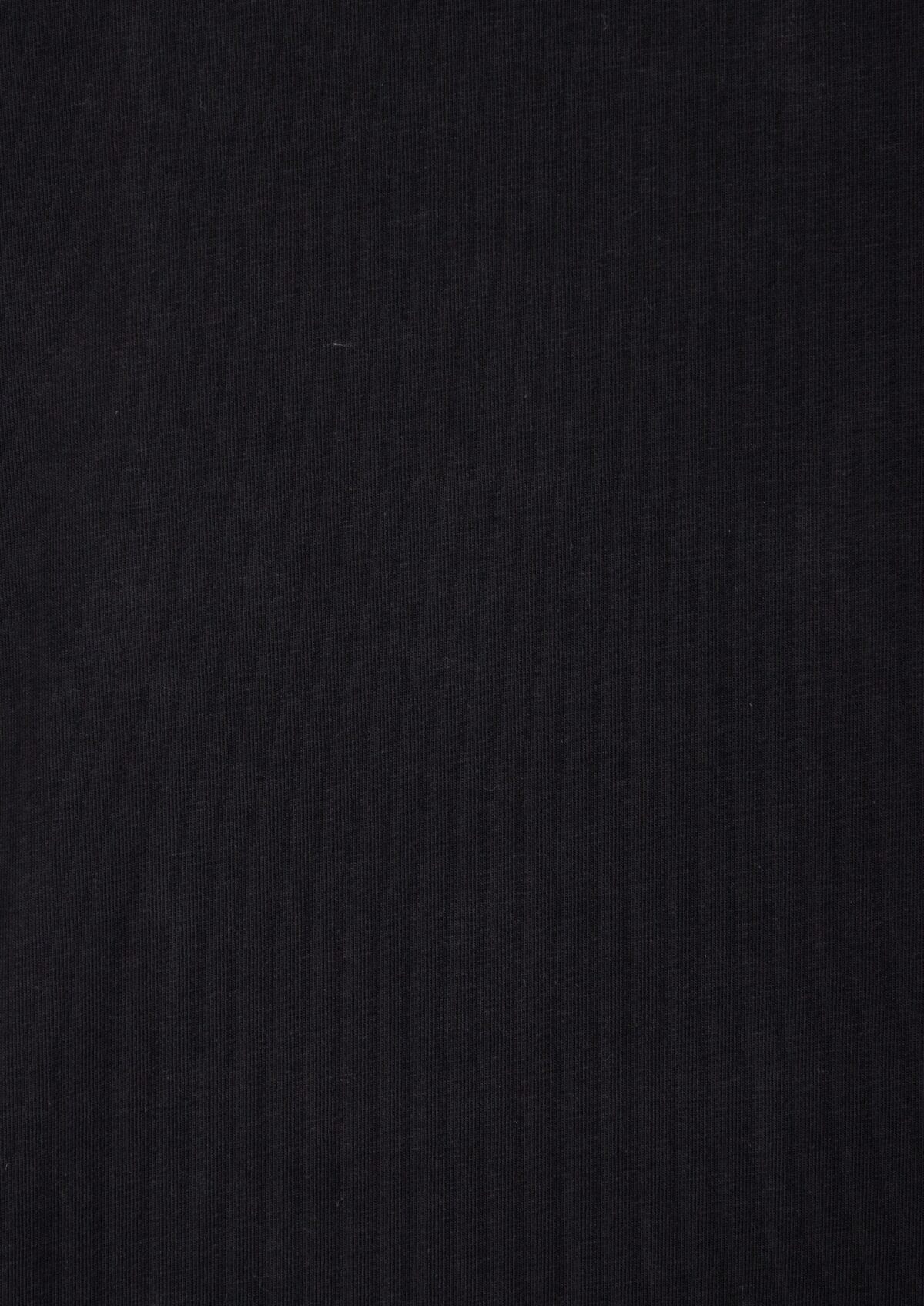 Tee-shirt manches courtes en coton stretch col rond uni noir