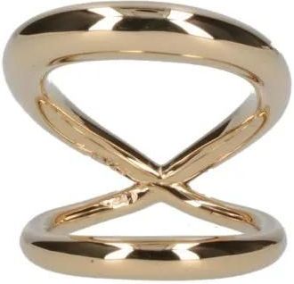 Charlotte Chesnais Ringen - Double-Band Gold Ring With X-Shaped Crossbar in multi