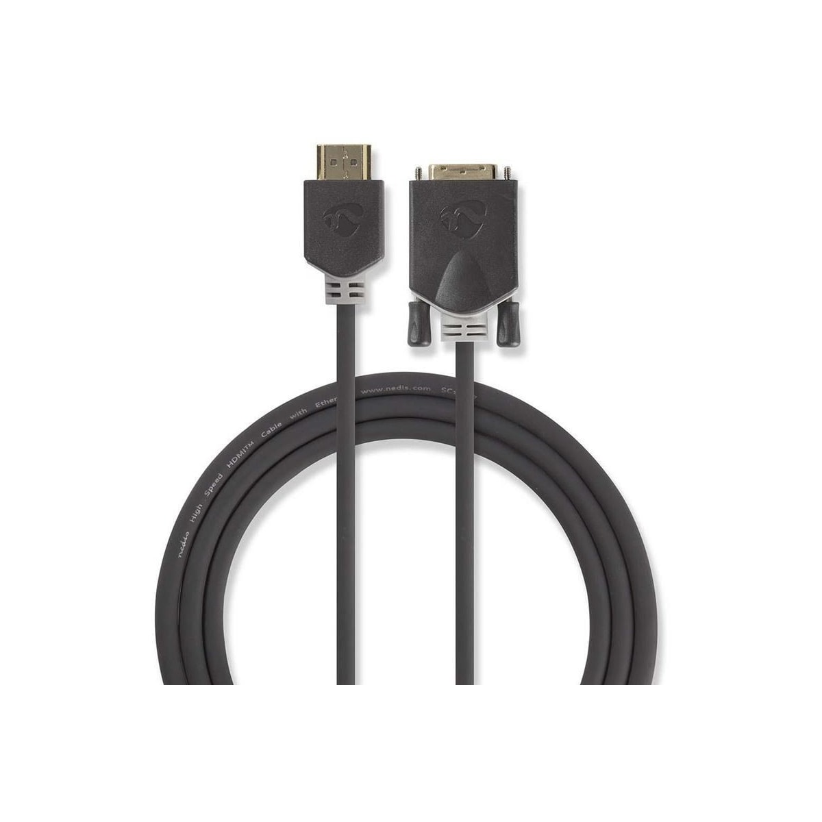 HDMI - DVI-kabel | HDMIâ„¢-kontakt - DVI-D 24 + 1-pinners, hann | 2,0 m | Antrasit