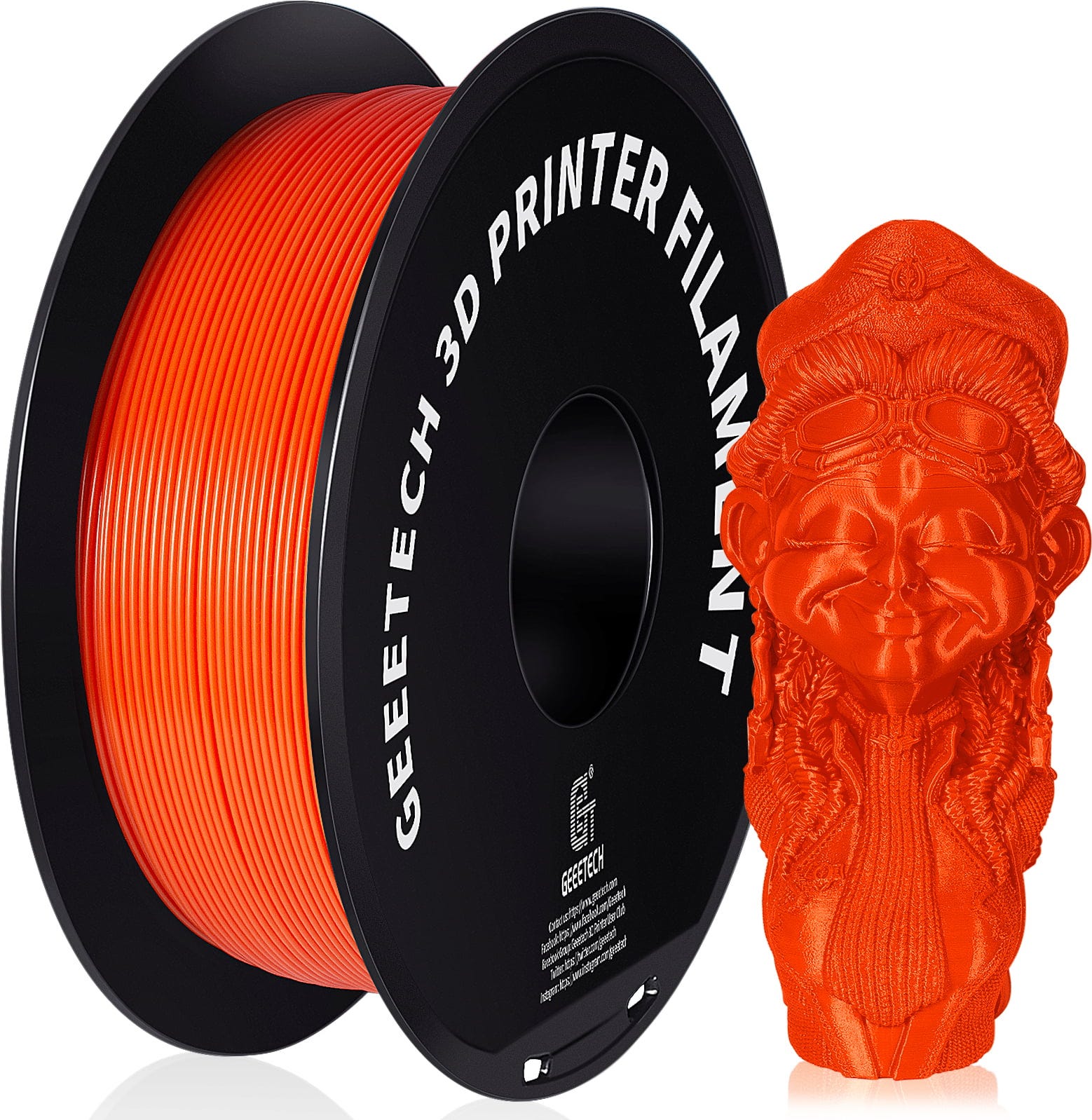 GEEETECH  PETG Orange, 1,75 mm / 1000 g    Benutzerfreundliches 3D-Druckfilament mit hoher Steifigkeit