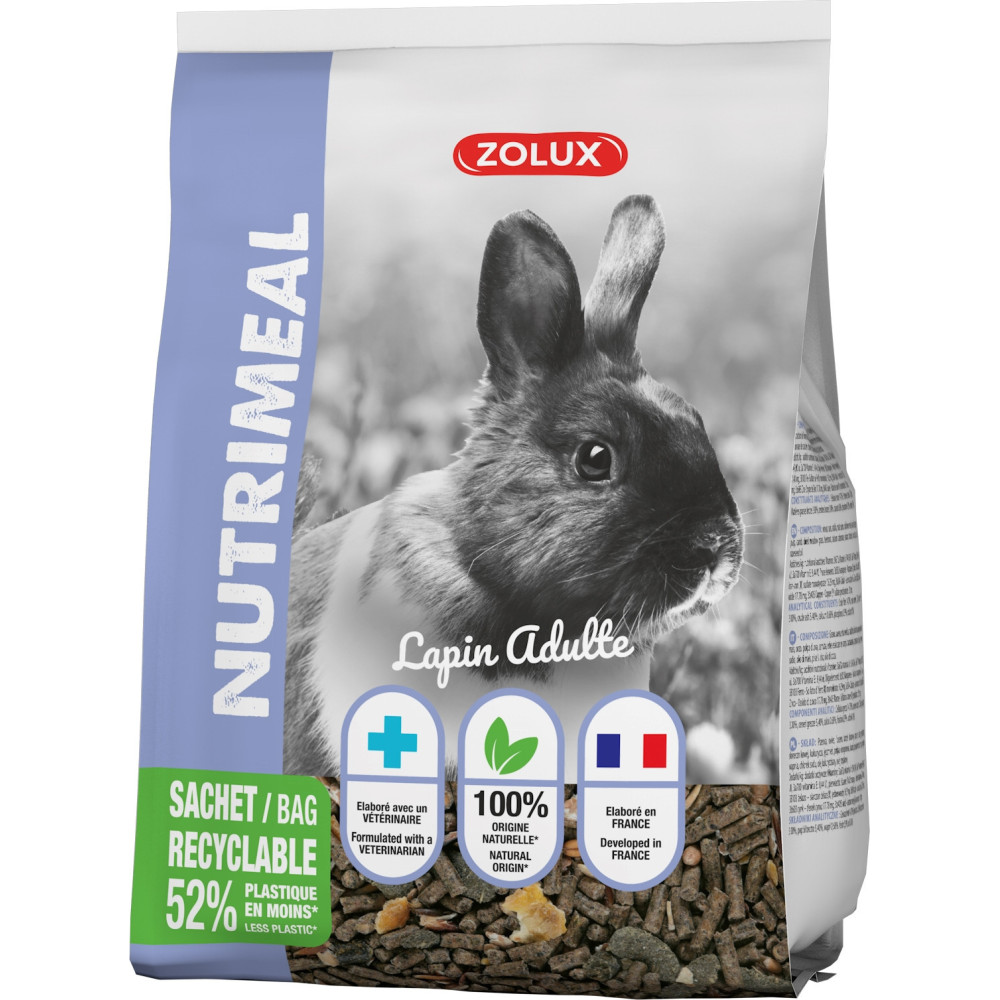 Alimentation granulés lapin nain adulte de 6 mois et + nutrimeal 800g