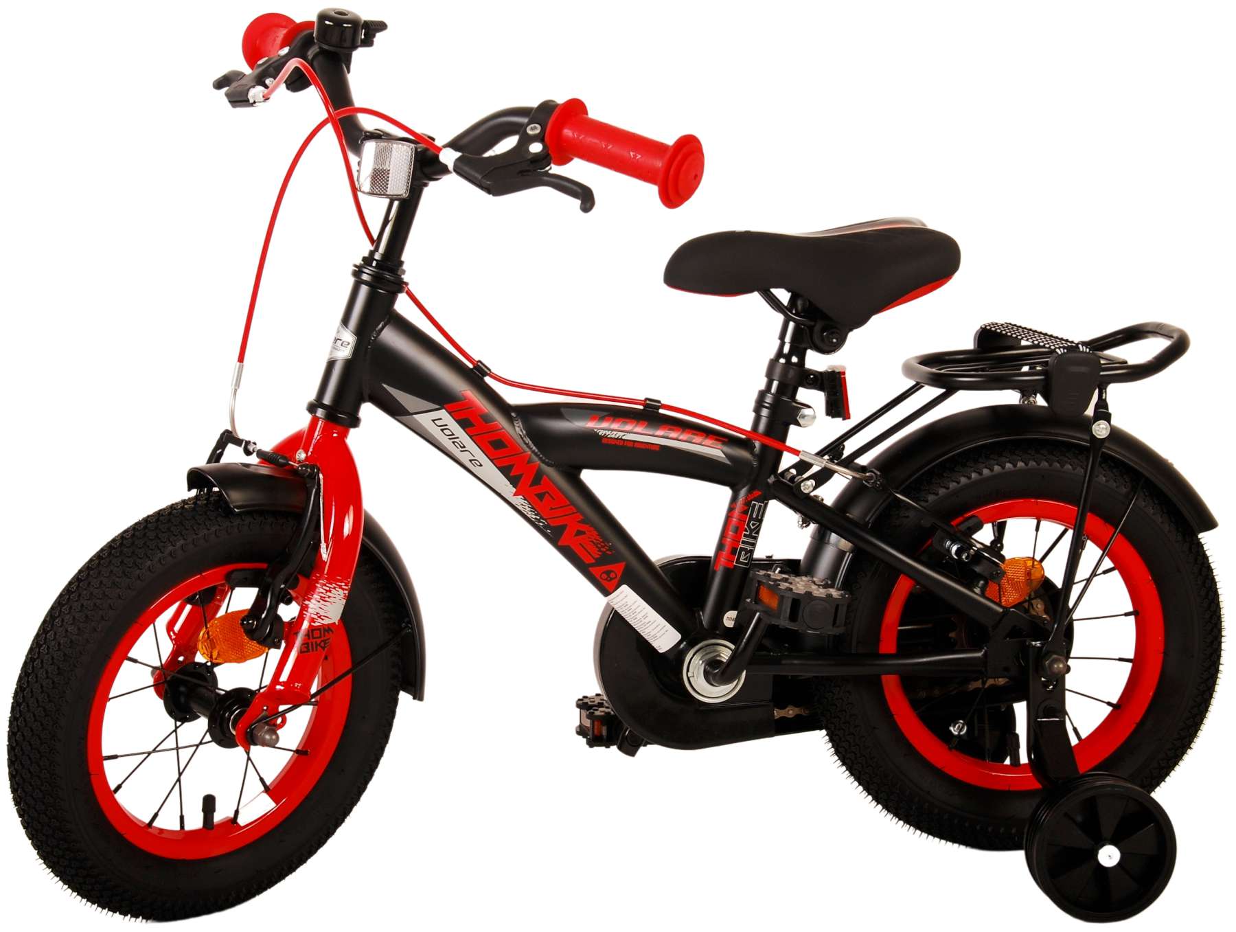 TPFSports Thombike Kinderfahrrad - Jungen - 12 Zoll - Rücktritt + Handbremse - Schwarz/Gelb