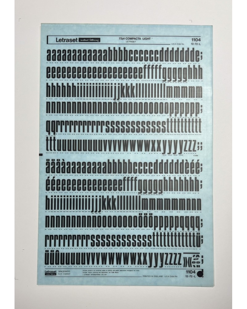 letraset-1104- COMPACTA LIGHT - 72pt
