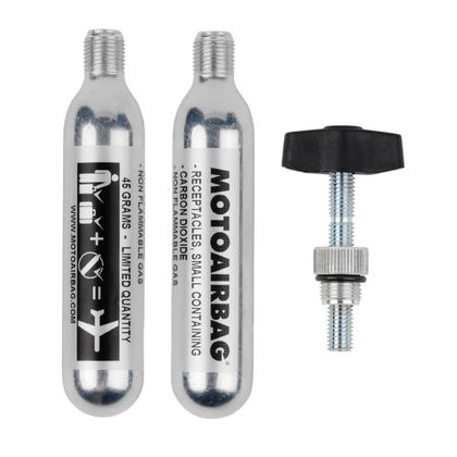 Cartouche de gaz Motoairbag - LOT DE 2 - AVEC ACCESSOIRE MISE EN PLACE RAPIDE