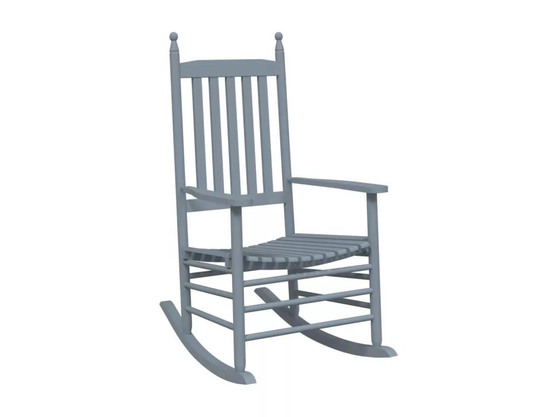 Chaises à bascule lot de 2 table pliable gris massif peuplier