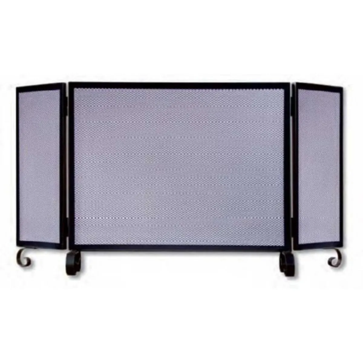 Visiodirect Grille Pare-feu Noir Lisse