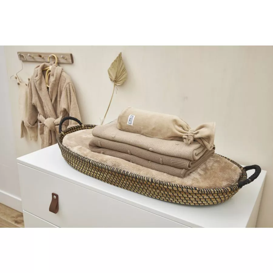 MEYCO Babydecke klein Mini Knots Sand 75 x 100 cm