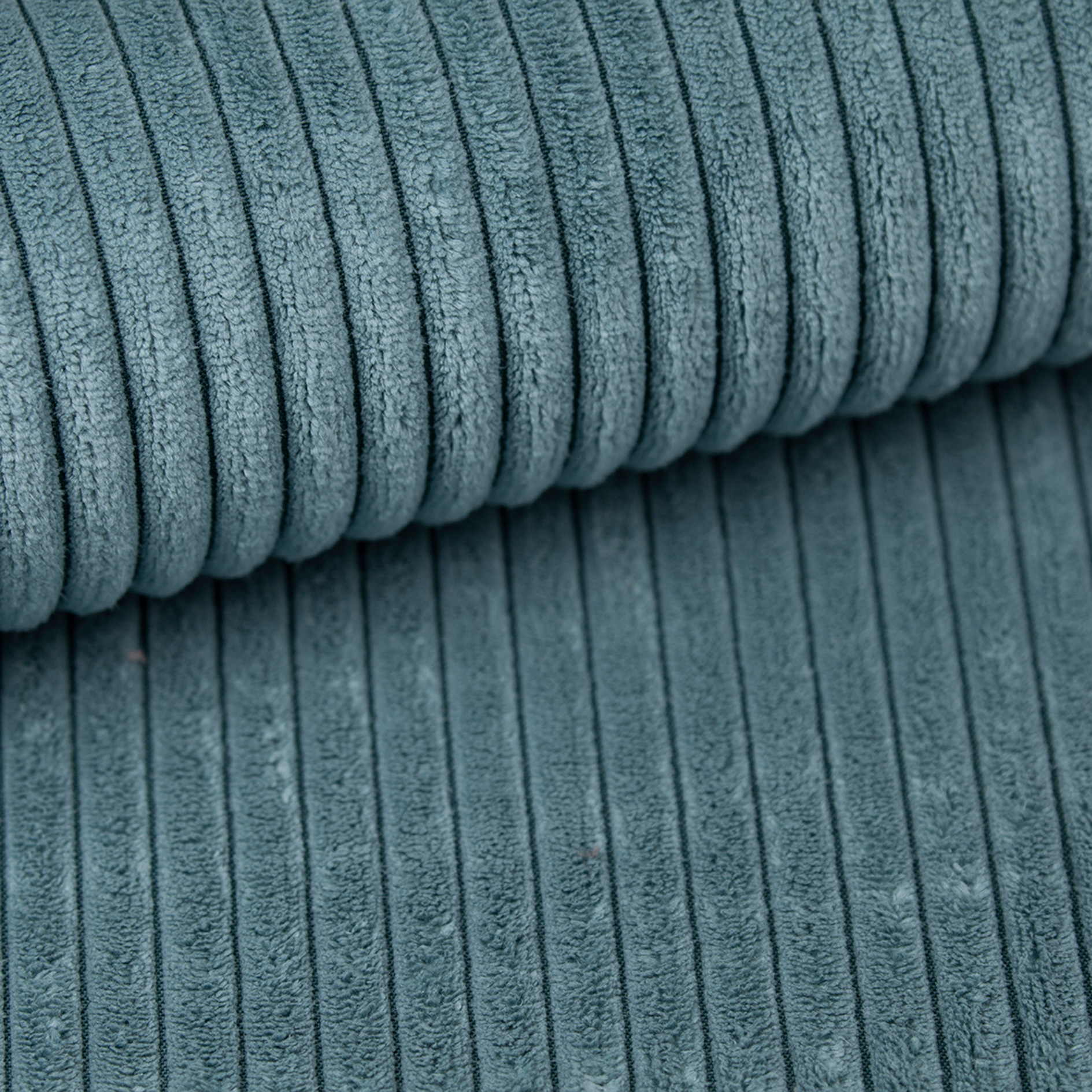 Ecksofa - mint - Cord - Ottomane rechts