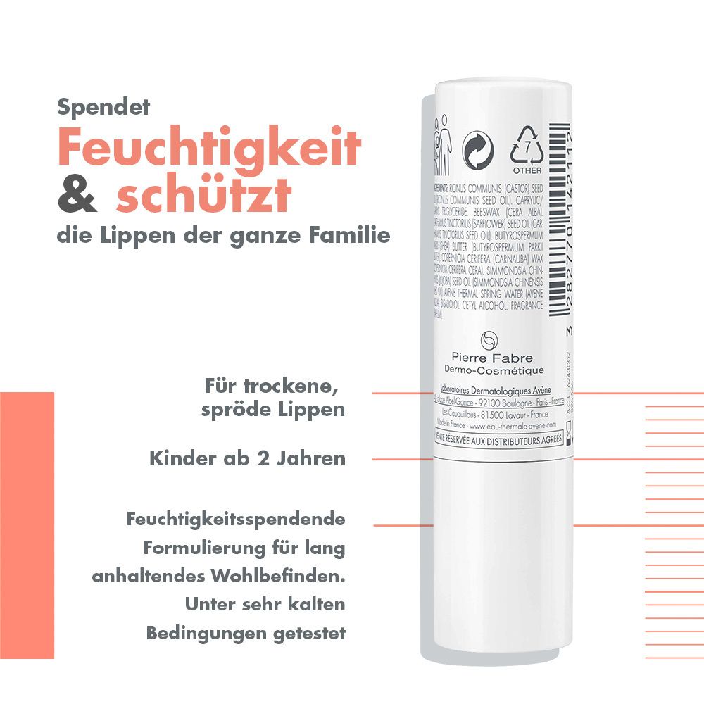 Avène Cold Cream Reichhaltiger Lippenpflegestift - für trockene und spröde Lippen