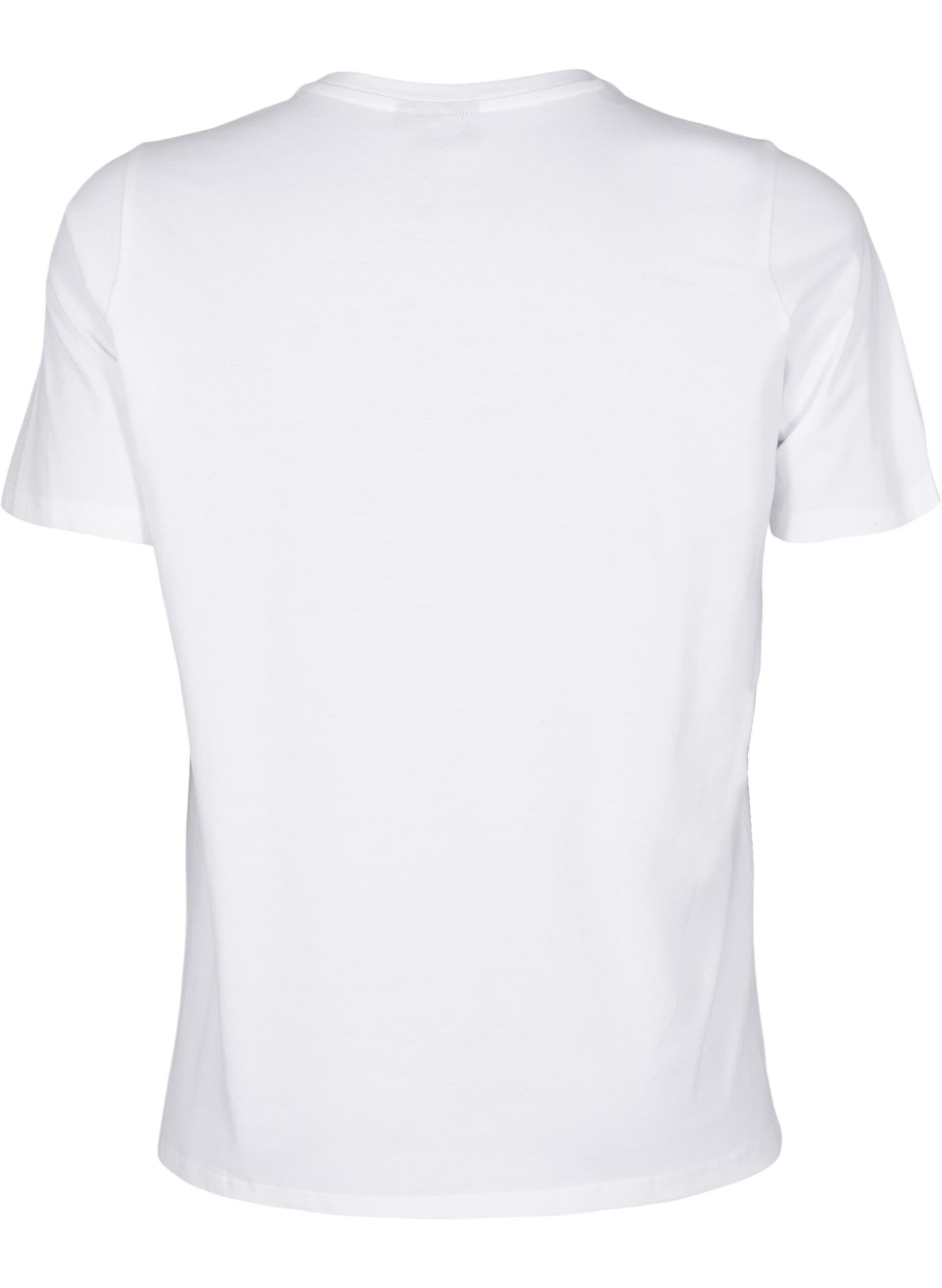 T-shirt med rund hals og rhinsten