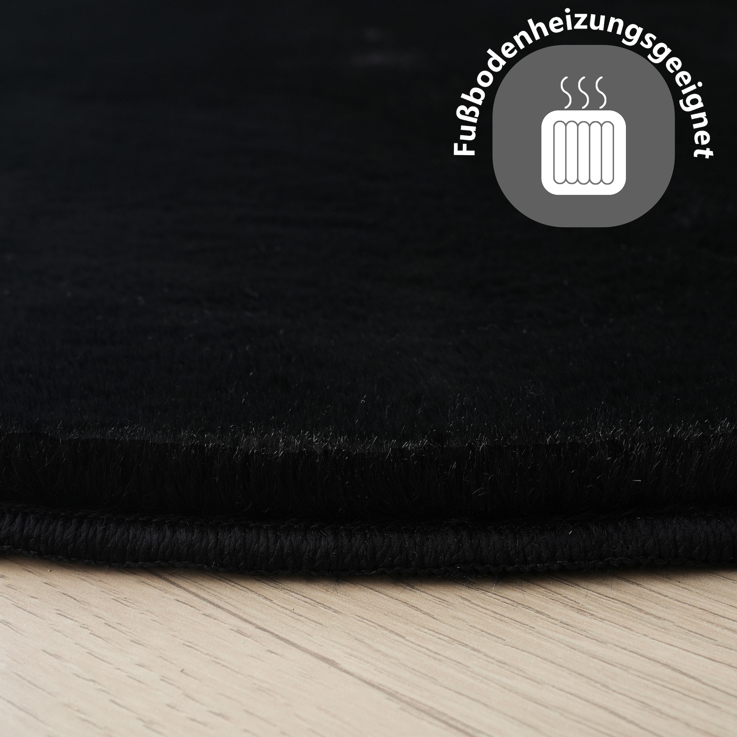 my home Fellteppich »Balu Bean, Kaninchenfell« U-förmig 20 mm Höhe Kunstfell Teppich, Modern, weich, Wohnzimmer, Schlafzimmer