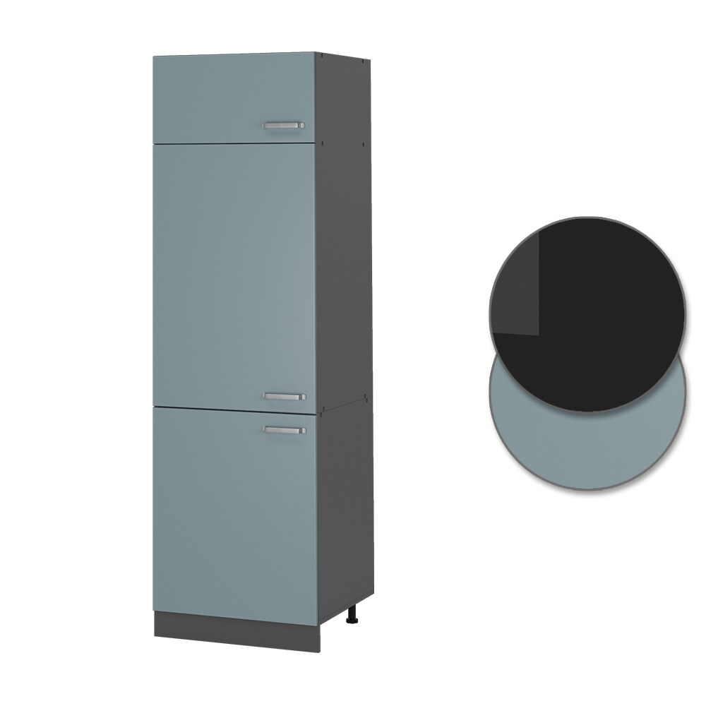 Vicco Kühlumbauschrank Küchenschrank R-Line Solid Anthrazit Blau Grau 60 cm modern