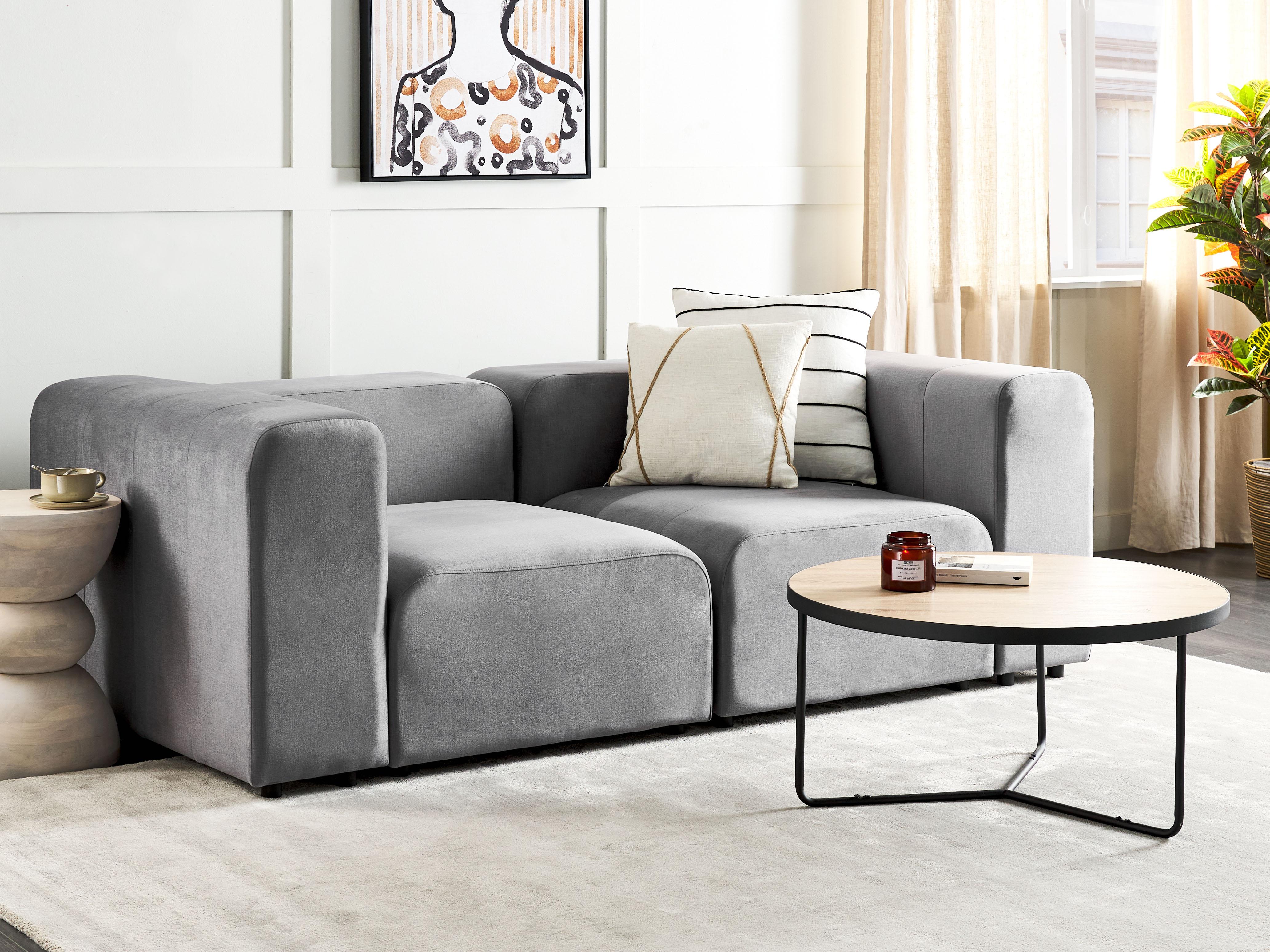 Modulaire bank 2-zits FALSTERBO Fluweel Grijs