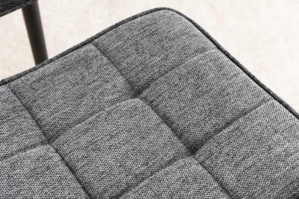 Moderner Hocker SCANDINAVIA grau Strukturstoff Metallbeine Fußhocker