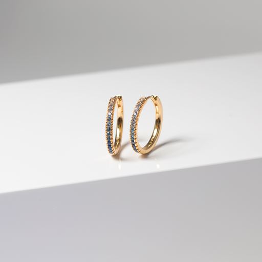 Sif Jakobs Jewellery Ellera Grande Øreringe, Guld/Lyseblå
