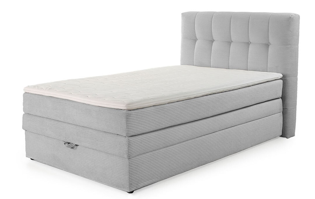 CASAVANTIBoxspringbett AMY 140 x 200 cm Cord hellgrau