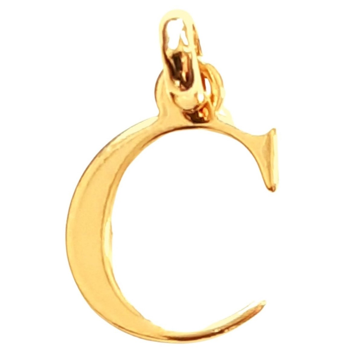 Pendentif Initiale simple lettre C en plaqué or