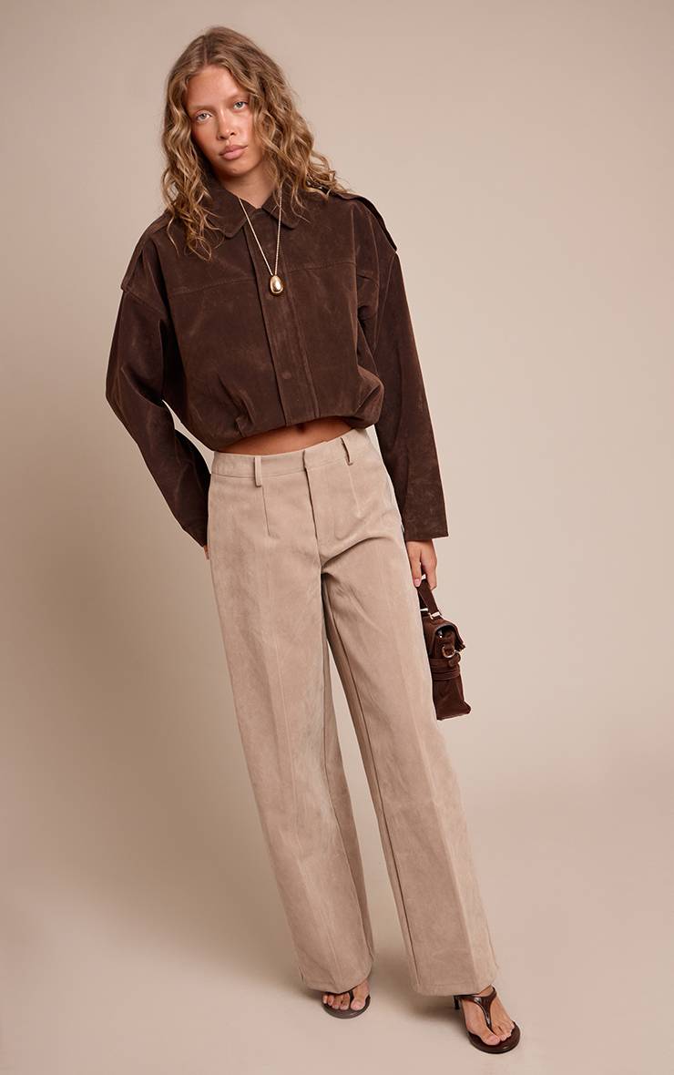 Sable Pantalon Droit En Synthétique