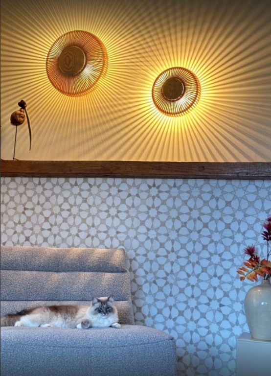 Umage Clava Up Wood wandlamp large Ø49 naturel eiken