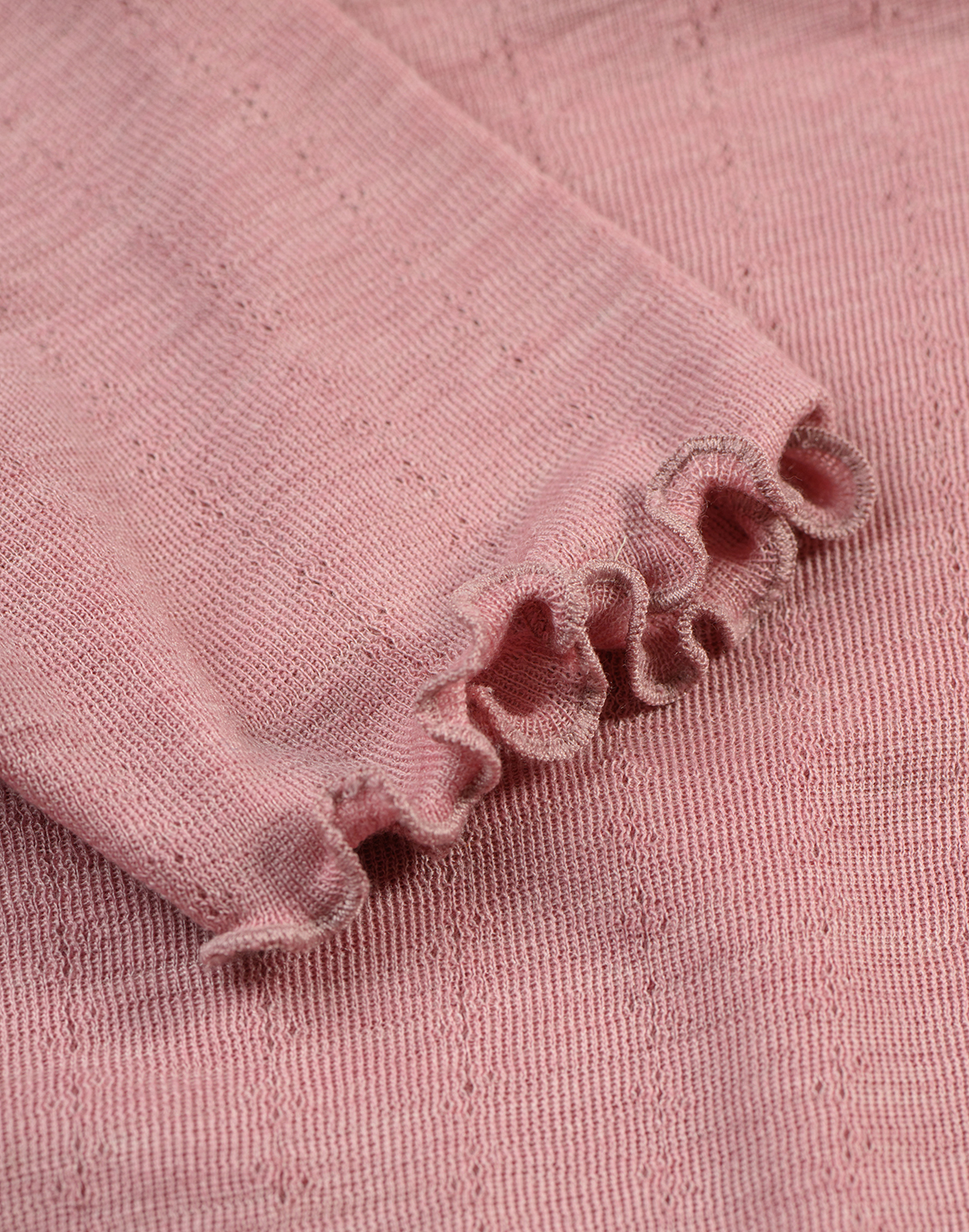 Pointelle T-shirt van merinowol/zijde voor kinderen