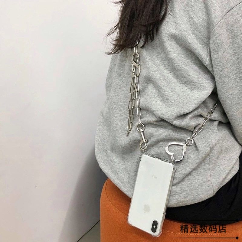 Muniepolis - Transparante legering lanyard telefoonhoes - iPhone 15 Pro Max / 15 Pro / 15 Plus / 15 / 14 Pro Max / 14 Pro / 14 Plus / 14 / 13 Pro Max / 13 Pro / 13 / 13 mini / 12 Pro Max / 12 Pro / 12 / 12 mini / 11 Pro Max / 11 Pro / 11
