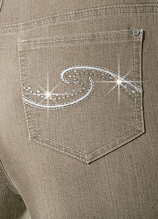 Komfortjeans verziert mit Strasssteinen in 6 Farben