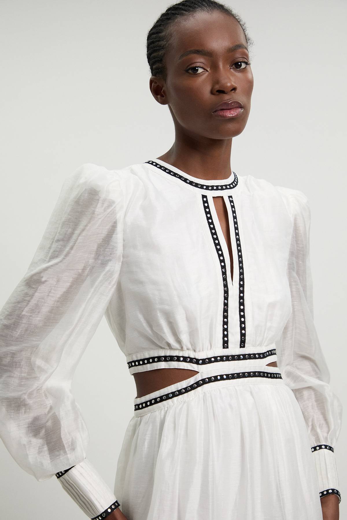 KarenMillen Robe Longue À Détails Cloutés