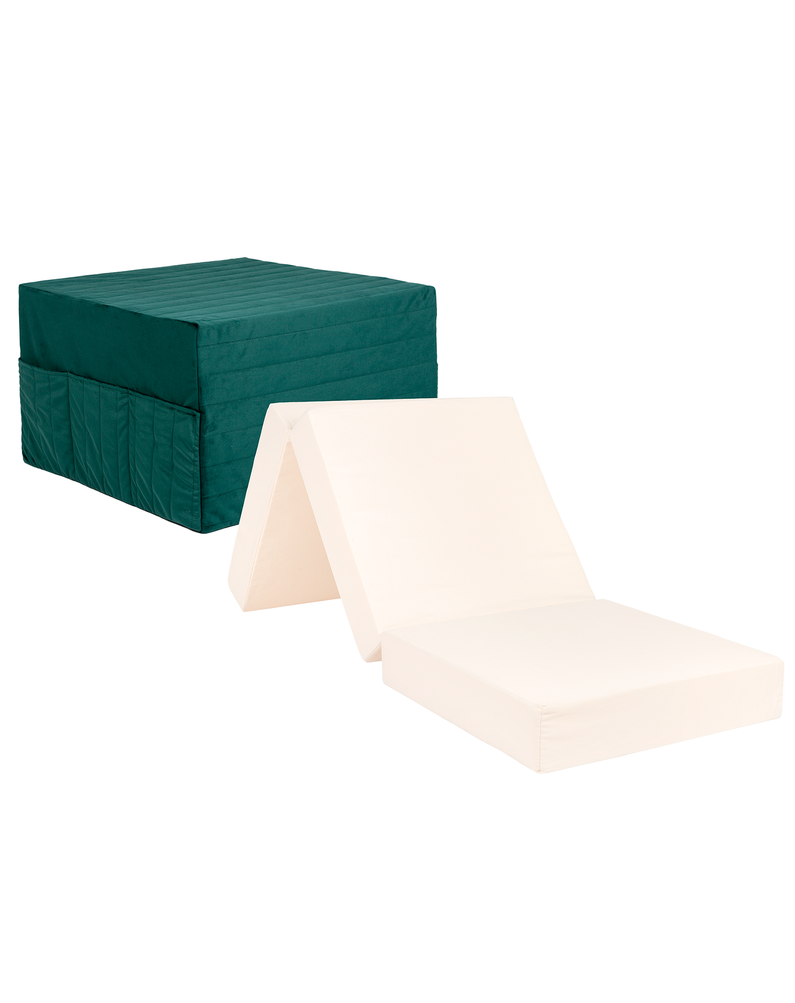 Lit d'appoint pliable eco-velours | Vert
