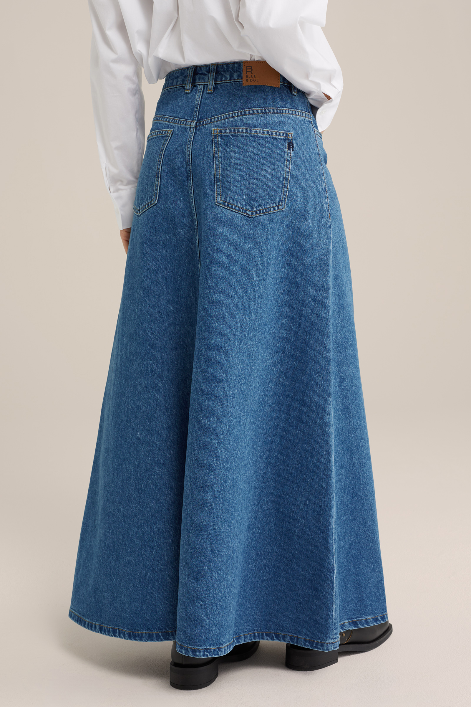 denim maxi-rok WE Fashion Blauw