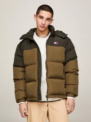 Jaqueta puffer Alaska com blocos de cores
