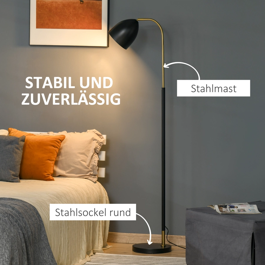 HOMCOM Stehleuchte mit flexiblem Lampenkopf bunt