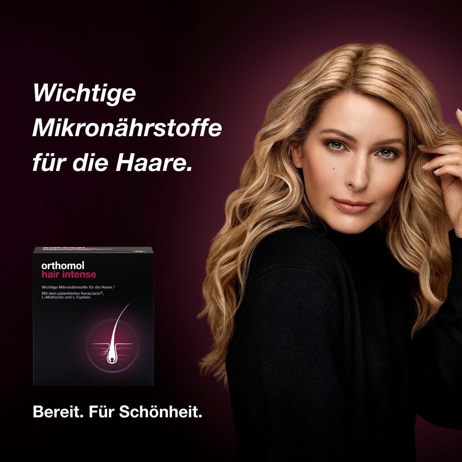 Orthomol Hair Intense - Mikronährstoffe für schönes Haar - mit Biotin, Kupfer, Zink und dem patentierten KeraLiacin - Kapseln