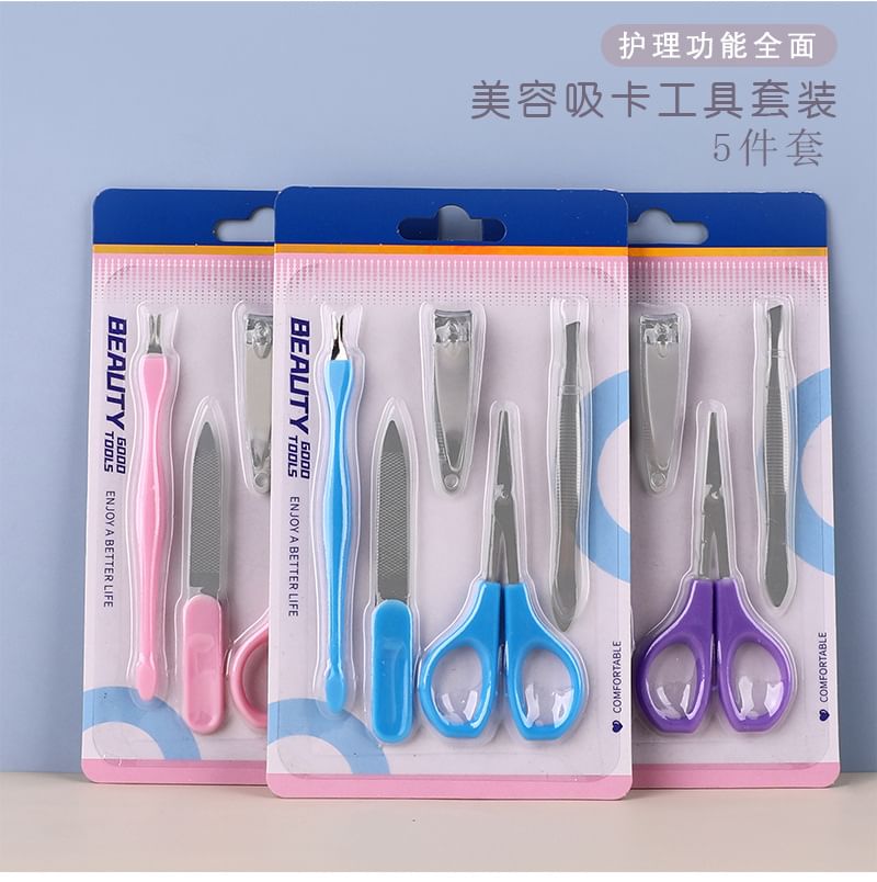 magrinta - Set van 5: Nagelriemduwer + Nagelvijl + Nagelknipper + Make-upschaar + Pincet