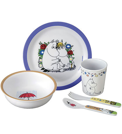 Petit Jour Paris Geschirr-Set - 5 Teile - Melamin - MOOMIN Blau