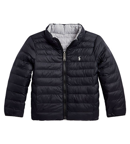 Polo Ralph Lauren Dynejakke - Vendbar - Sort/Gr?